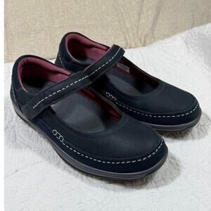 Orthofeet Women's 10 Blue Athena Leather Mary Jane Comfort Orthopedic Shoes
